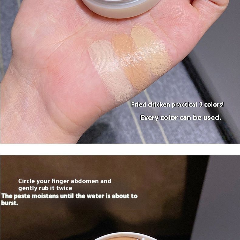 Corrector tricolor Sweet Mint para cubrir manchas, espinillas, ojeras, surcos lagrimales y base de maquillaje sin quitar el maquillaje._voghion.com