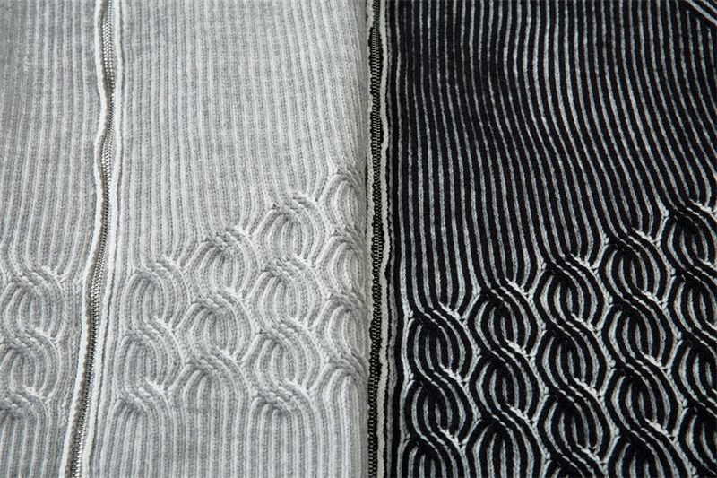 Herren-Pullovermantel im Used-Look mit Zopfmuster, Doppelreißverschluss und hohem Kragen – Streetwear-Cardigan mit offener Vorderseite im Oversize-Stil_voghion.com