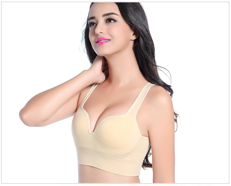 Vêtements de yoga pour femmes, avec coussinet de poitrine, push-up, sommeil, antichoc, course à pied, sous-vêtements sans couture, gilet de beauté_voghion.com