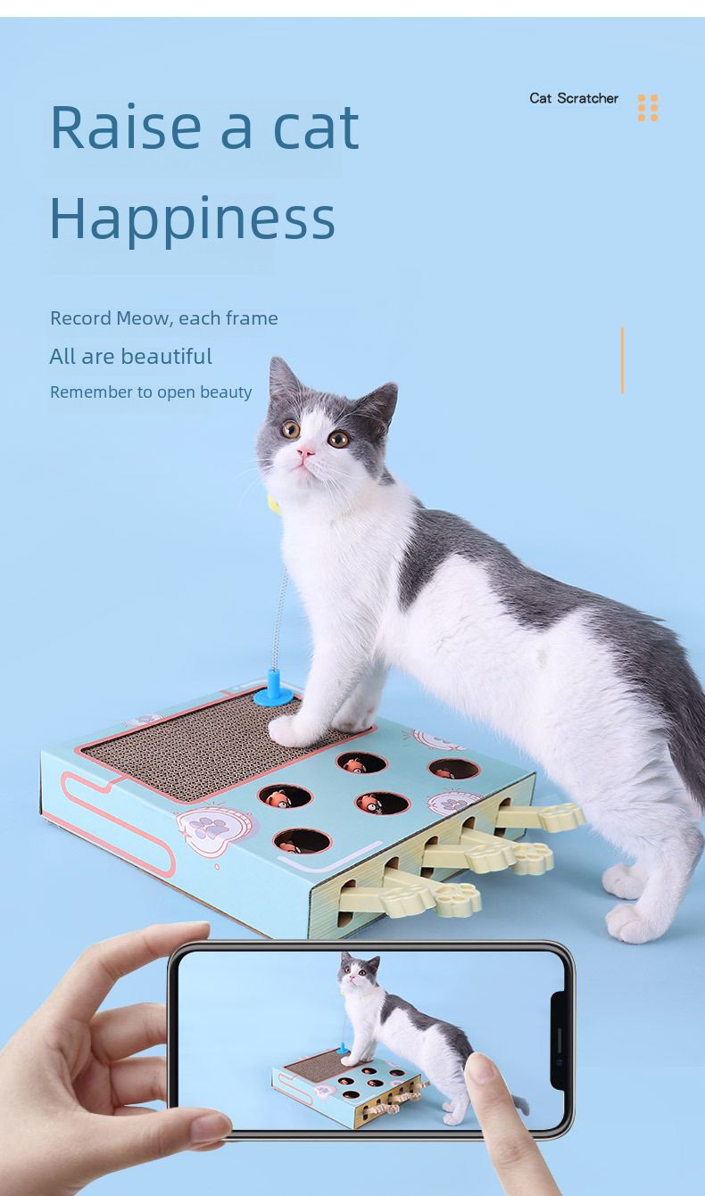 Giocattolo per gatti Whack-a-mole, tiragraffi in carta ondulata, giocattolo per gatti, giocattolo multifunzionale per gatti, accessori per gatti_voghion.com