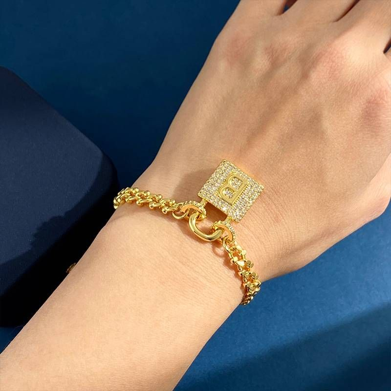 Designer-Diamant-Schloss-B-Butaben-Anhänger-Halsketten-Armband Damen, Modeschmuck, Party-Hochzeitsaccessoires, Bestes_voghion.com