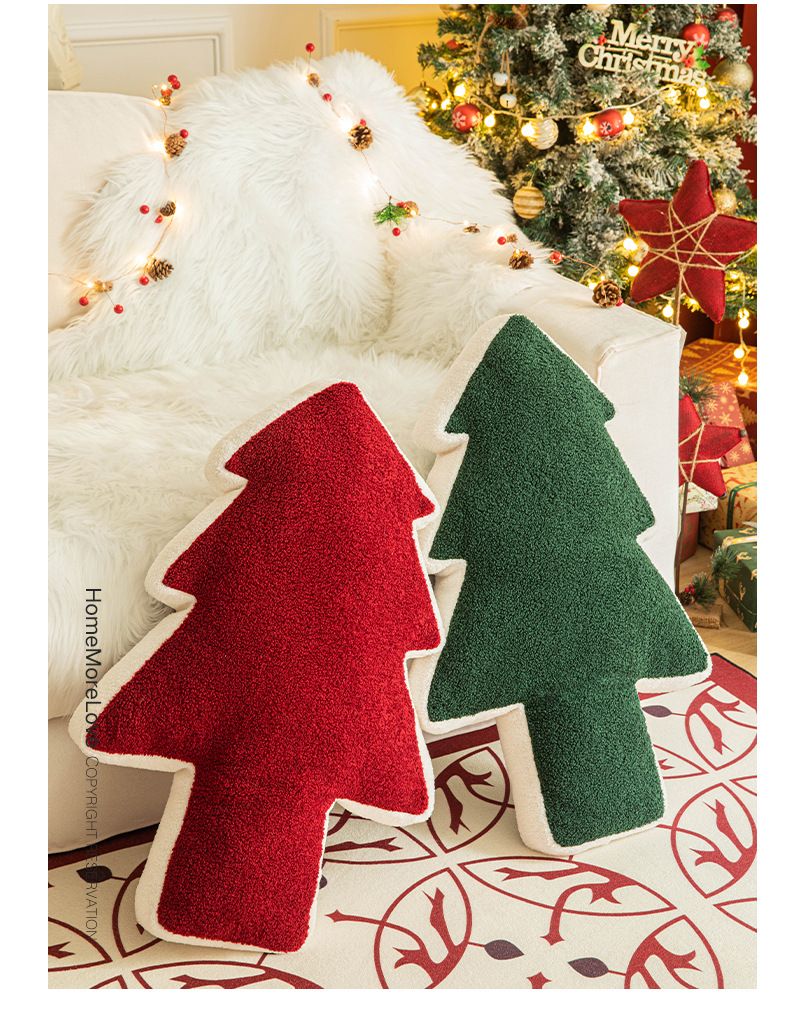 Weihnachtsbaum Speziell geformtes Plüschkissen Home Wohnzimmer Sofa Weihnachtsatmosphäre Dekoratives Kissen Kissen_voghion.com