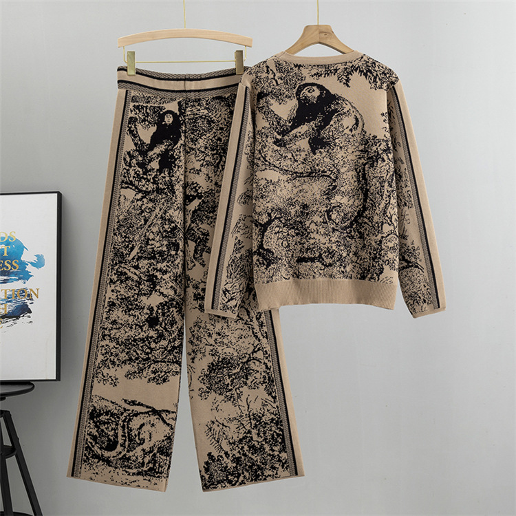 Women's Clothing Daily Street Women's Simple Style Abstract Tiger Polyester Pants Sets Pants Sets_voghion.com