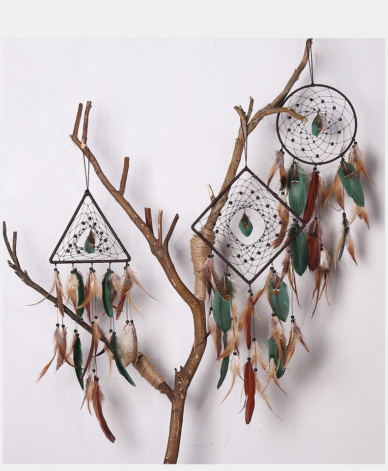 Indian Ornament Wind Chime Ins Forest Style Triangle Creative Dream Catcher Hanging Decoration_voghion.com