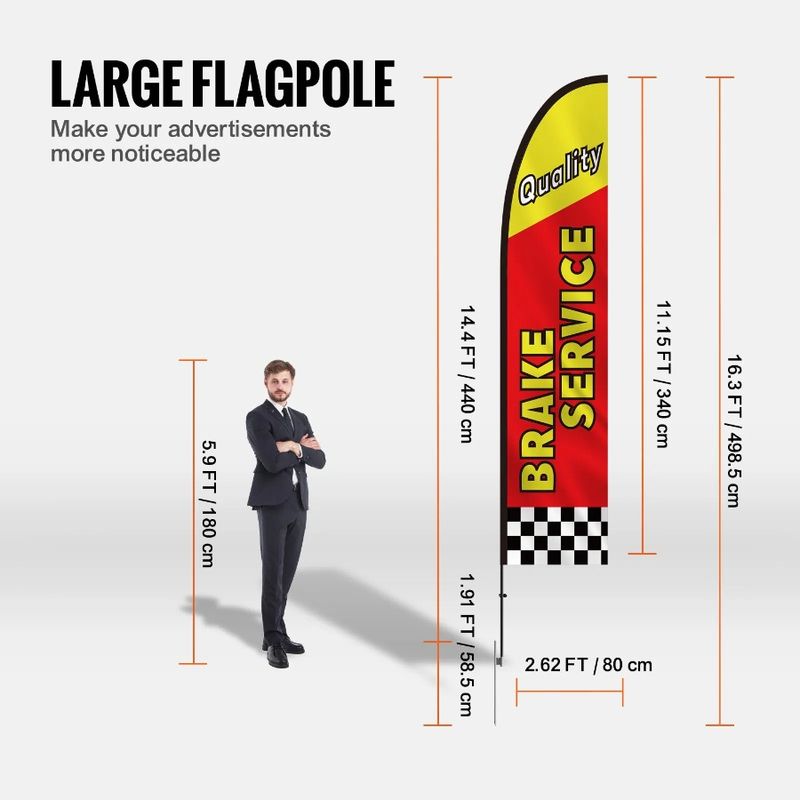 Advertising Kit Swooper Auto Poles Repair Flags FT 16.3 And Feather Flag_voghion.com