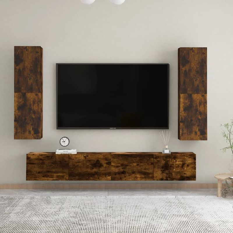 TV-Wandschrank Räuchereiche 30,5x30x110 cm_voghion.com