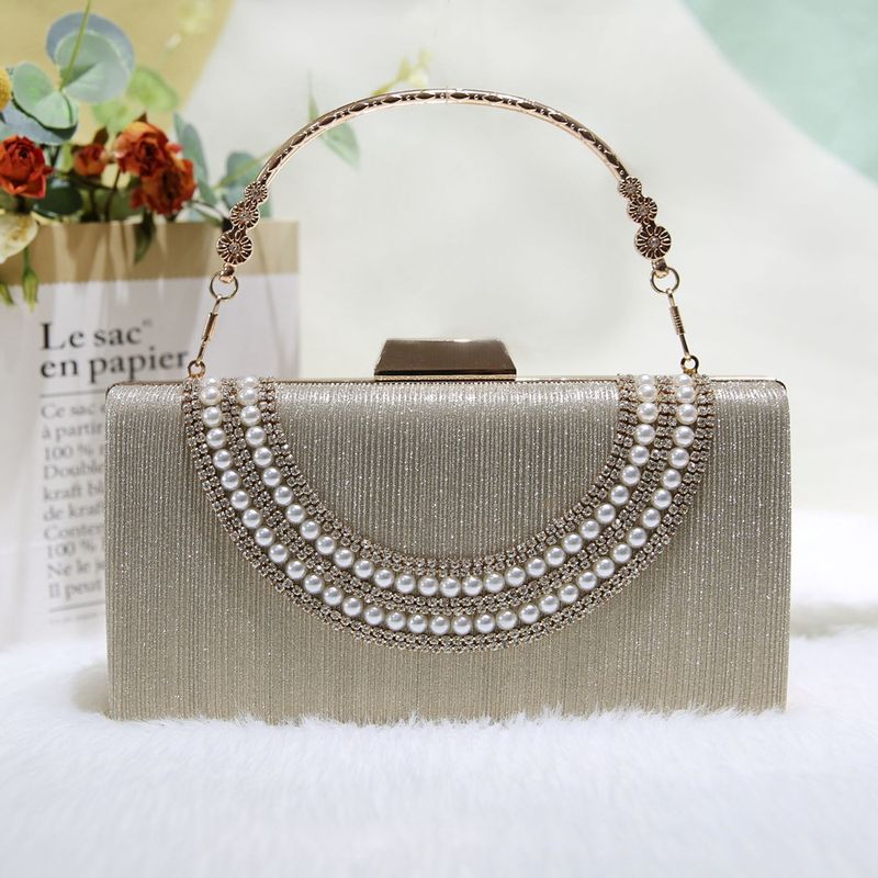 New Handheld Rhinestone Socialite Evening Elegant Long Clutch Dress Matching Bag Practical 1209_voghion.com