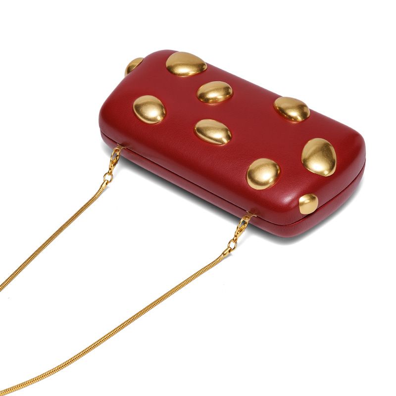 Elegancka metalowa kopertówka – minimalistyczna wieczorowa torebka damska z zapięciem magnetycznym, smukła i usztywniona (8 modnych kolorów, skóra ekologiczna, szerokość 19,5 cm)_voghion.com