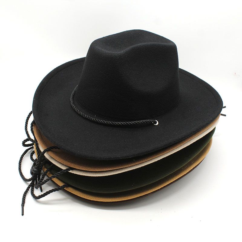 British style men's and women's fashionable rolled edge denim hat, new woolen square top hat_voghion.com