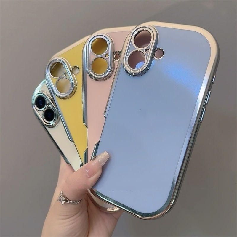 Custodia Oval Skin Sense IP16promax in silicone placcato IP15pro Custodia morbida Premium Sense IP14/13 Custodia protettiva a tinta unita Pellicola protettiva per lo schermo_voghion.com