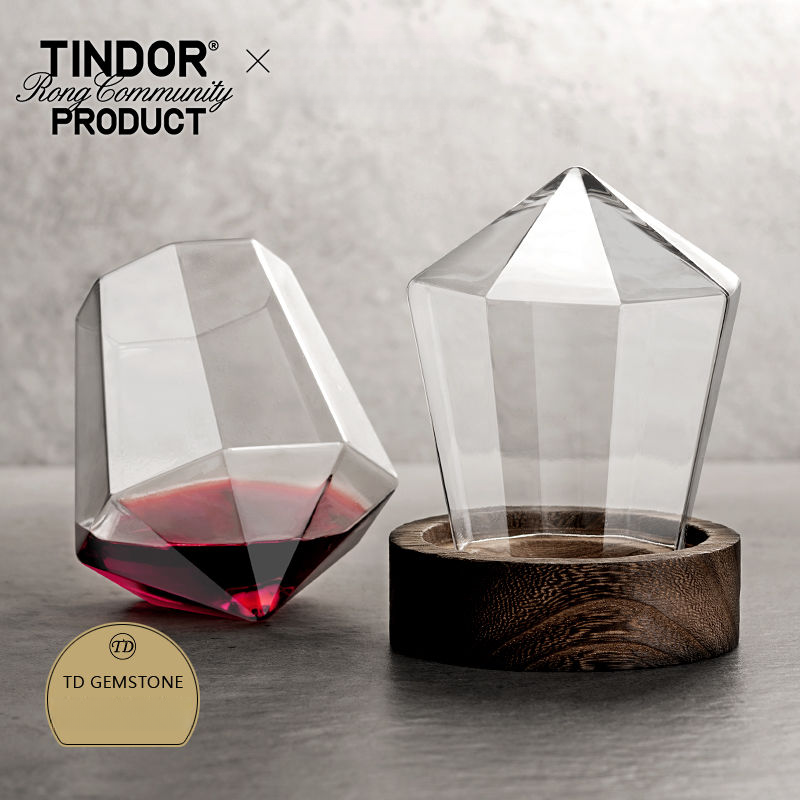 INS Creative Crystal Red Handmade Liquor Non-Tipping White Wine Internet Celebrity Whiskey Glass_voghion.com