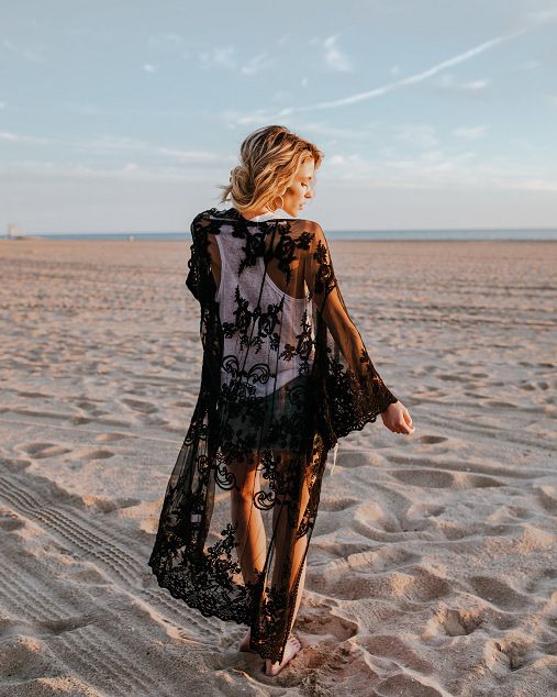 Women's Clothing New Mesh Embroidery Sunscreen Long Beach Vacation Blouse_voghion.com