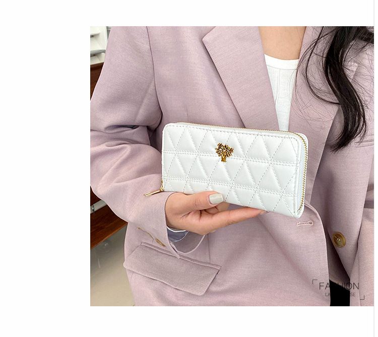 Women's Wallet & Men's Wallet Lingge Purse Ladies Long Clutch Bag Simple And Large-capacity Leisure Card Bag Tide Card Bag_voghion.com