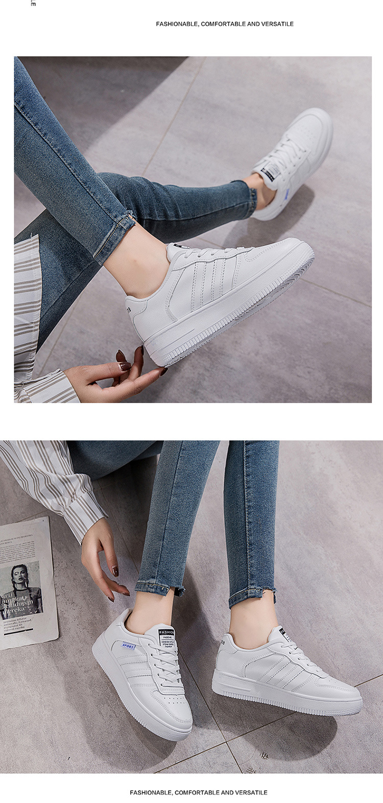 2023 Nei Fréijoers kleng wäiss Fraen déck Sohle Student Papp Casual Sports INS Trendy Boardschuhe_voghion.com