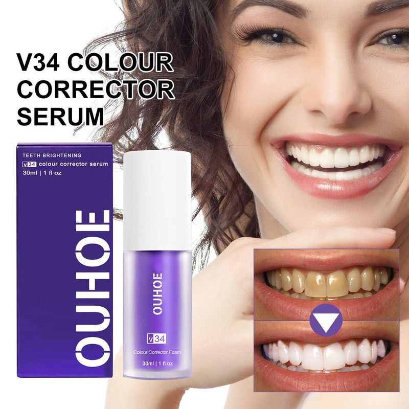 OUHOE Teeth Whitening Serum, Cleans Teeth And Tartar, Freshens Breath, Protects Gums And Brightening Teeth Essence_voghion.com