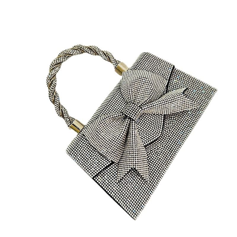 Tasche Damen Abendhandtasche 2024 Neuer Stil Heißer Strass Mit Metallkette Designer Brieftasche Kleid_voghion.com