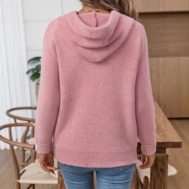 Suéter holgado para mujer, otoño-invierno 2025, sudadera con capucha de piel de visón, estilo versátil y relajado._voghion.com