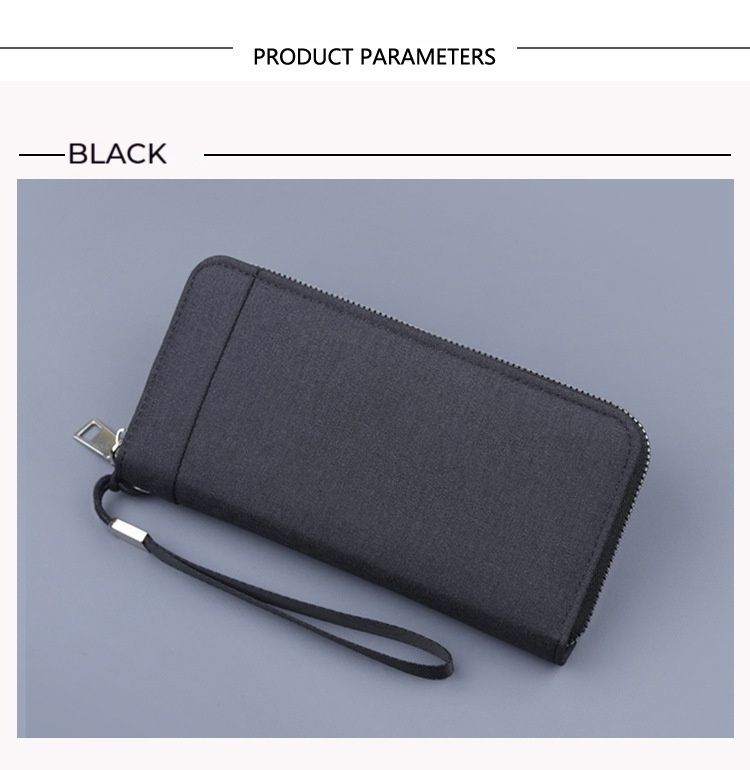 Canvas portemonnees voor heren, lange clutches, clutches met rits voor heren, telefoontasjes voor heren, denim casual portemonnees met grote capaciteit._voghion.com