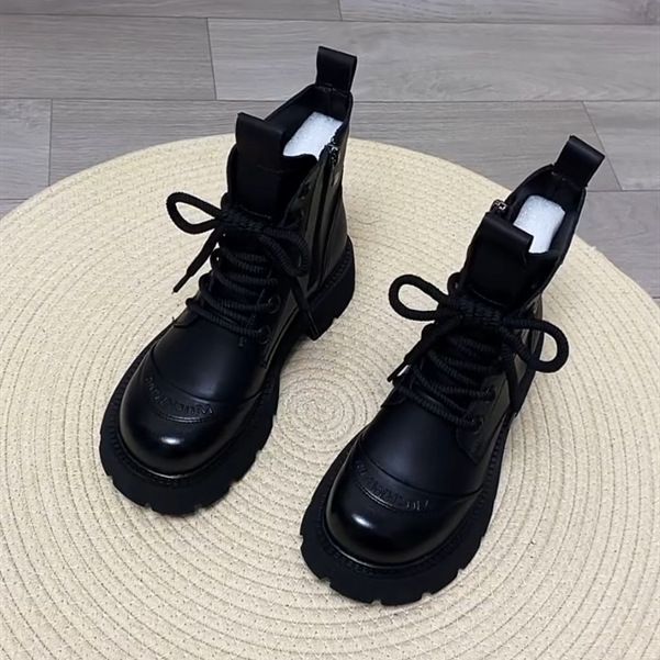 Donne spesse, nuova collezione autunno inverno 2024, stivali corti versatili e morbidi in stile britannico, stivali Martin con suola morbida_voghion.com