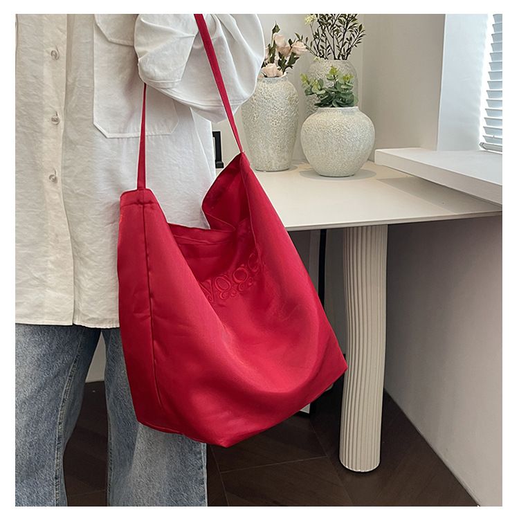 Sac à main coréen en soie double face pour femme, sac seau décontracté à bandoulière_voghion.com