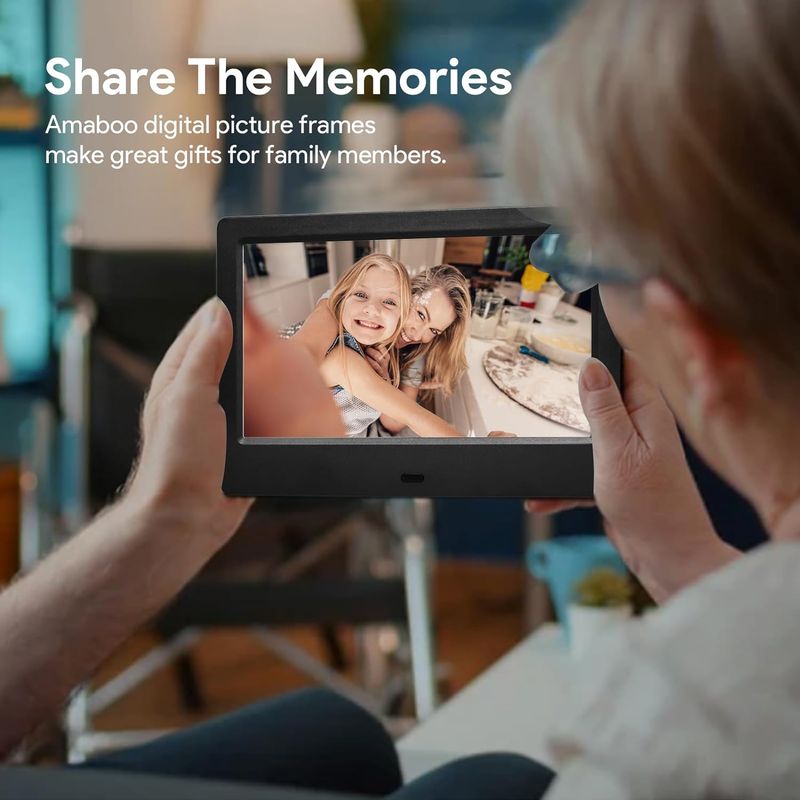 7 Inch HD IPS Full-View Digital Picture Photo Frame With Remote Control, Using USB Or SD To Play Photos/Videos/Music, For_voghion.com