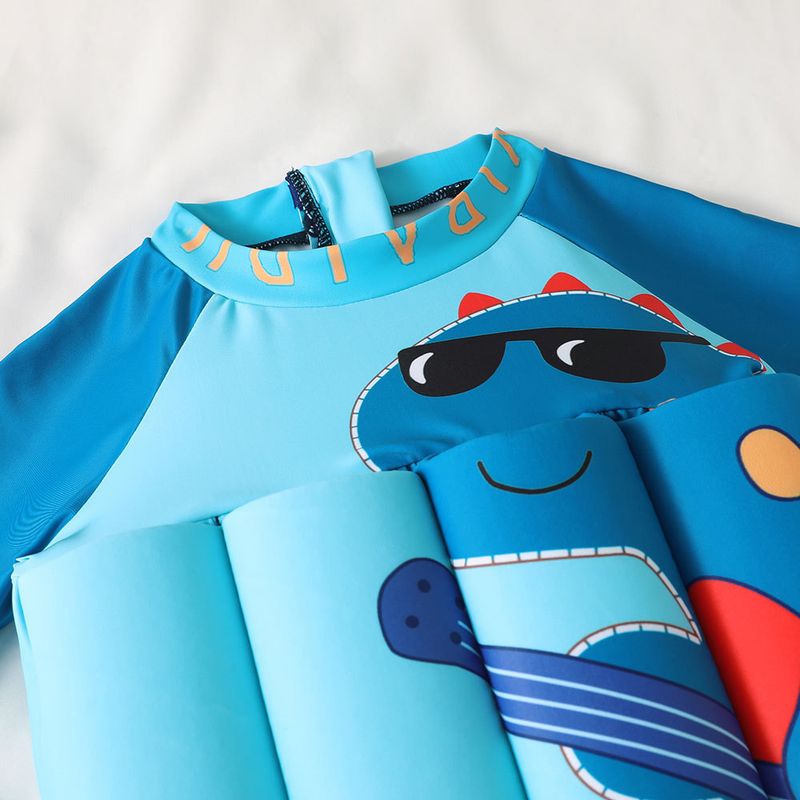 Traje de baño para madres e hijos, traje de baño de flotabilidad para niños, traje de baño de una pieza de manga corta con bonitos dibujos animados, chaleco flotante para bebés._voghion.com
