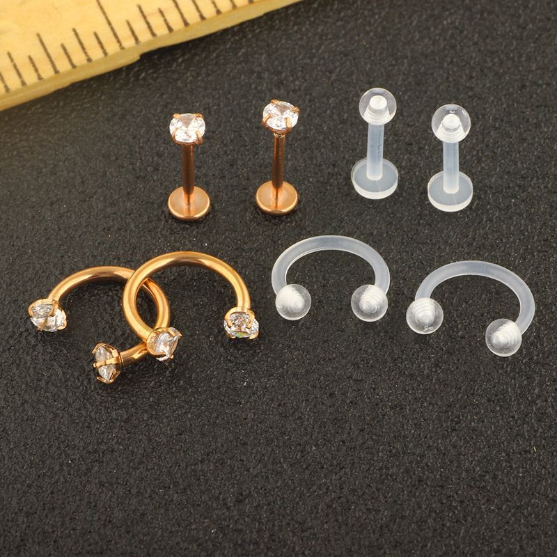 Heiße Explosionen 8-teiliges Set aus Edelstahl Diamant Ohrringe Nase Nagel Lip Punktion Schmuck_voghion.com