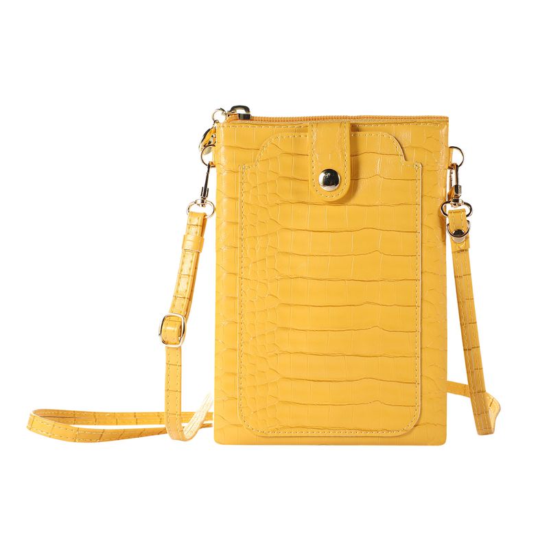 Women's Shoulder Bag Long Rope Niche Women's Mobile Phone Bag Messenger Bag Crocodile Pattern PU Leather Simple Design_voghion.com
