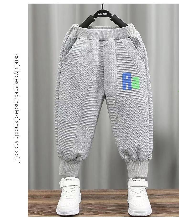 Kinderkleidung Jungen Frühlingsanzug New Style Jungen Langarm Jacquard Sweatshirt Jogginghose Modischer Kinder Frühling und Herbst Zweiteiliger Anzug_voghion.com