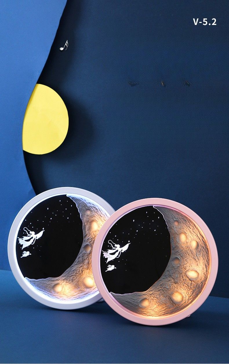 Altavoz Bluetooth inalámbrico Chang'e Flying To The Moon, luz nocturna de ambiente para dormitorio, adorno de estilo antiguo Qixi_voghion.com