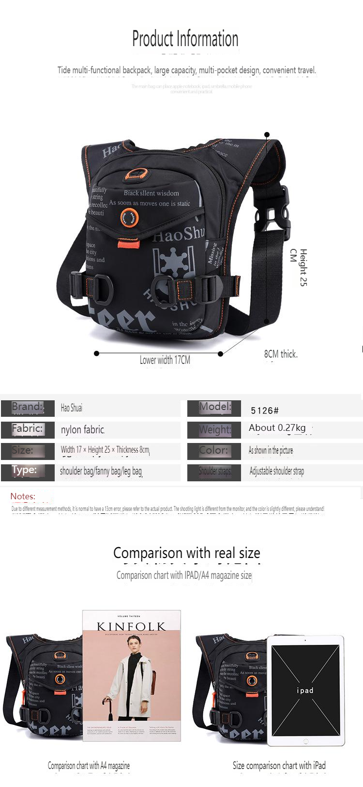 Neue multifunktionale Gürteltasche Knight Tactical Beintasche Ins Messenger Bag Umhängetasche Outdoor Sports Fitness Trendy Bag_voghion.com