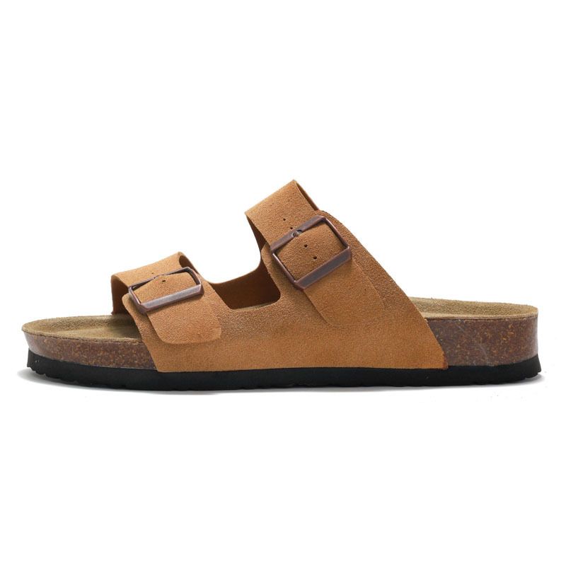 ORFISTOCK Ciabatte estive Boken per uomo e donna, unisex, interamente in pelle con fibbia a una parola e sandali da spiaggia in sughero_voghion.com