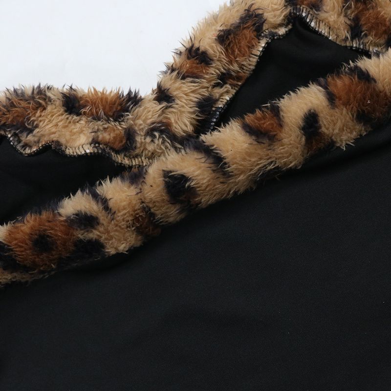 Leopard Print Two-Piece Set Women's Sexy Tie-Front Crop Top & Mini Skirt_voghion.com