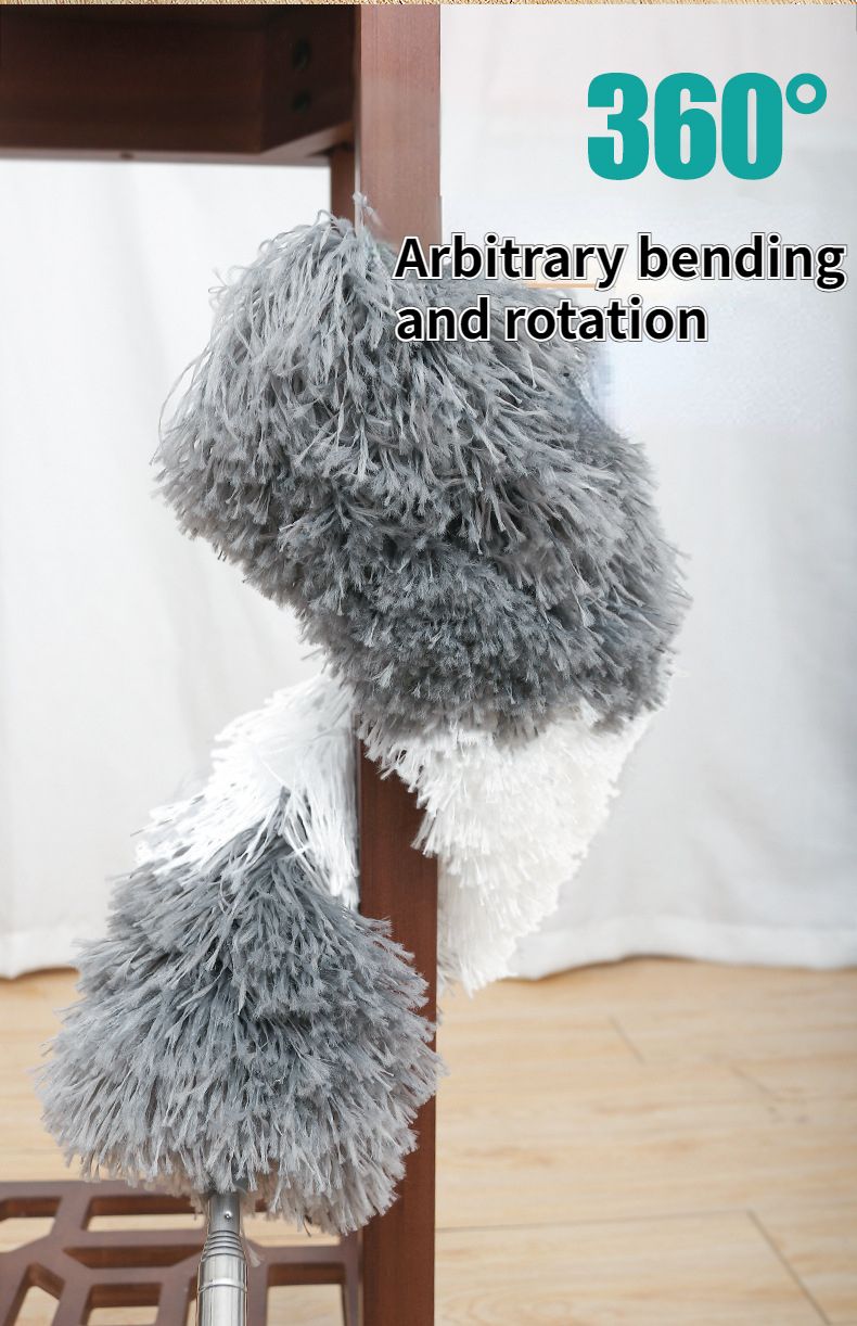 Retractable Duster Stainless Steel 2.8m LongHandle Dusting Chicken Dust Tools Car Cleaning Brush Microfiber Feather Duster House_voghion.com