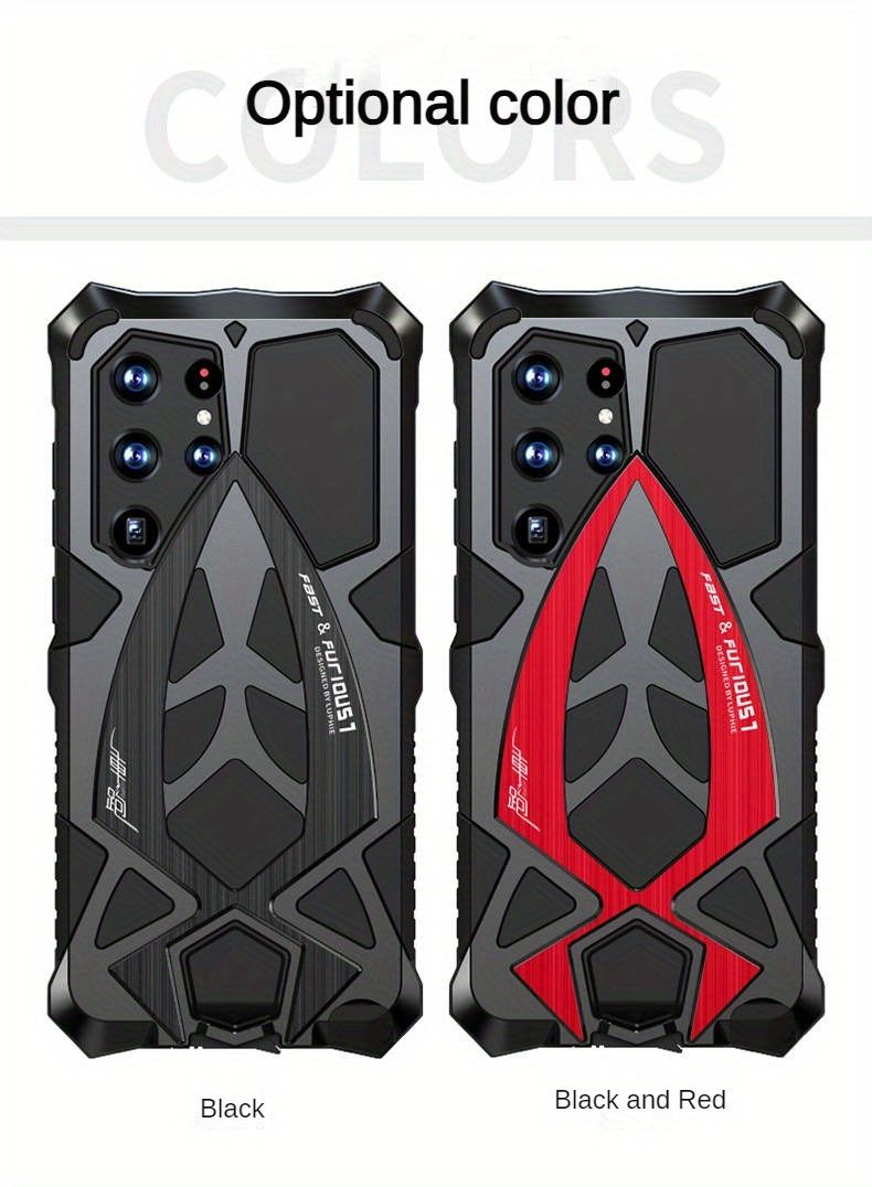 S23Ultra Rugged Metal Frame Phone Case - Silicone Lens Guard, Full-Body Drop Protection, Sport-Ready, Crash-Resistant Design for Ultimate Durability_voghion.com