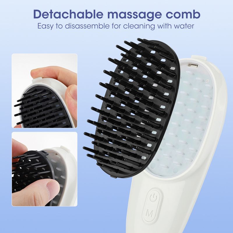 Anti-Stripping elektrische Massagetherapie rotes und blaues Licht Haargenerator Vibration Kopfhaut Meridian Massager Schönheit Kamm_voghion.com