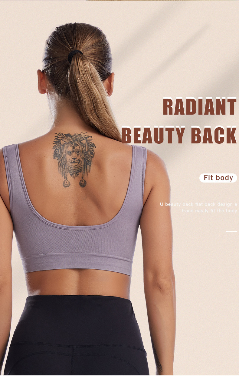 Damen Sport BH ohne Bügel Push Up Weste Style Schöner Rücken Unterwäsche Große Größe mit Einsätzen Running Fitness Yoga BH_voghion.com