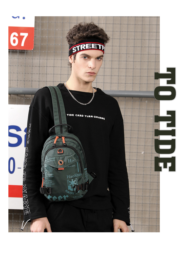 Nueva mochila informal versátil para exteriores para hombre, multifuncional, de moda, de nailon impermeable, bandolera de un solo hombro._voghion.com