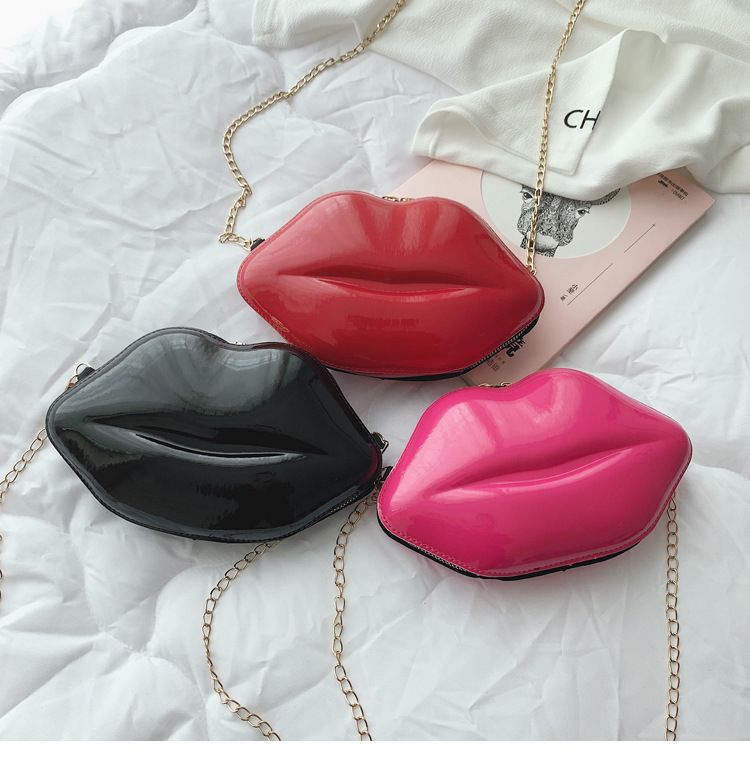2021 Sommer neue Lippen Mini Make-up kleine Tasche Mode Candy Schulter Umhängetasche Kette Tasche Damentasche_voghion.com