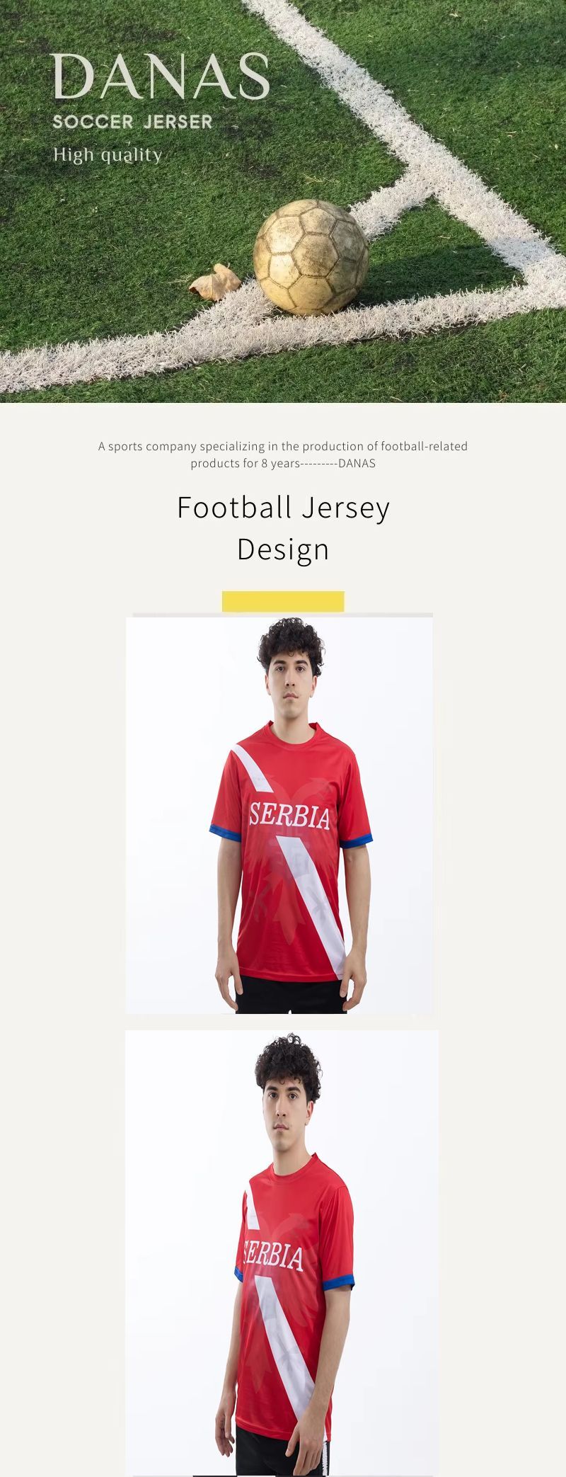 Neues Design Serbien Trikots Bequeme Fußballbekleidung Fußball-Set für Erwachsene 100% Polyester_voghion.com