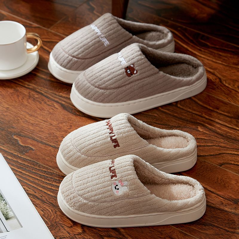 Pantofole invernali da uomo in cotone, da donna, 2025, nuove, calde, da casa e da interno, con simpatici coniglietti, antiscivolo e peluche._voghion.com