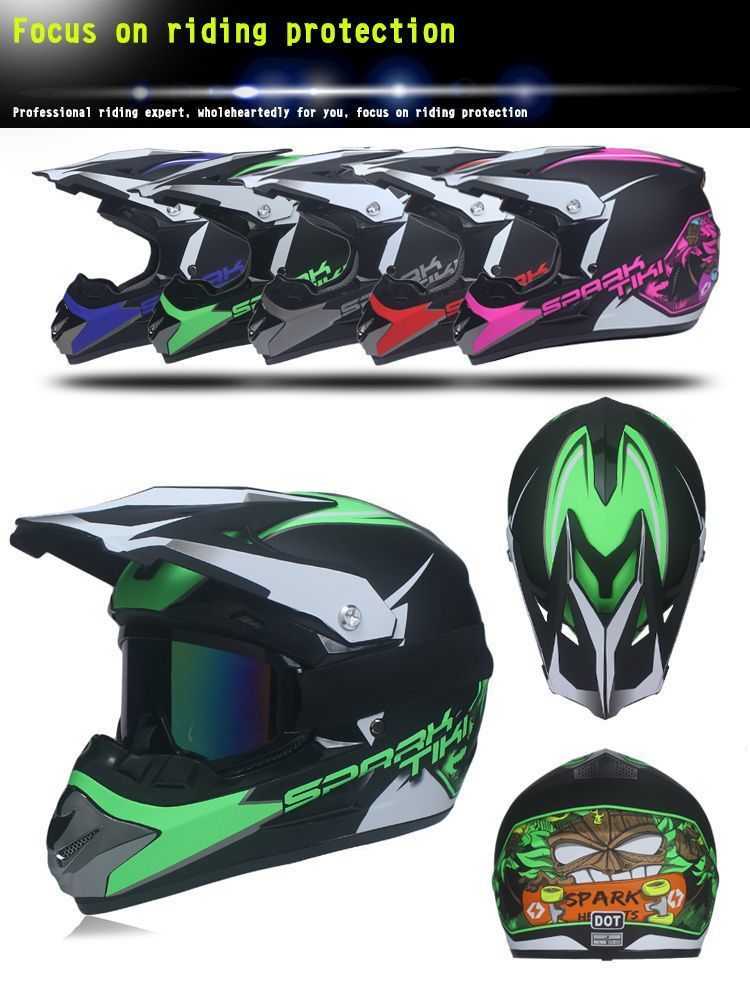 Terränghjälm herr- och damhjälm karting ATV tonåringar barn berg downhill hjälm handskar glasögon_voghion.com