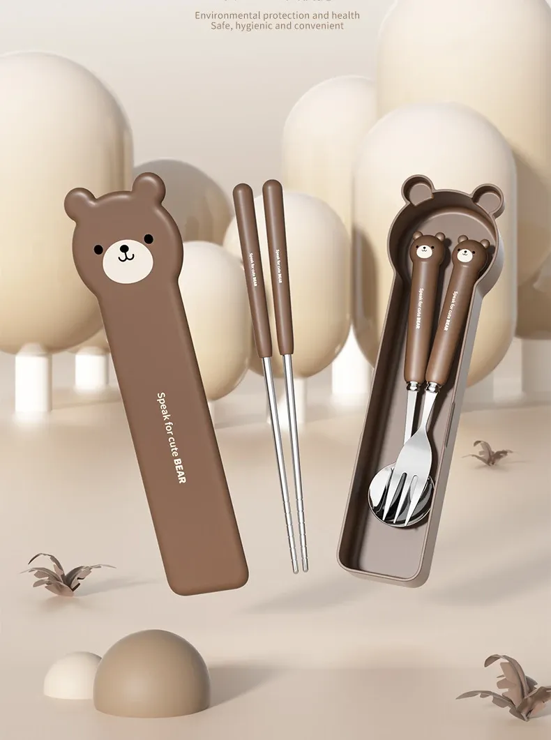 Besteckset Bär & Kaninchen - Edelstahl 304_voghion.com