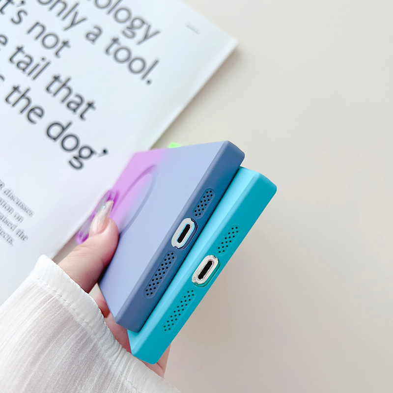 For Magsafe Matte Gradient Camera Lens Protector Case For iPhone 14 Pro Max 13 12 11 Pro Max Wireless Charger Magnetic New Cover_voghion.com