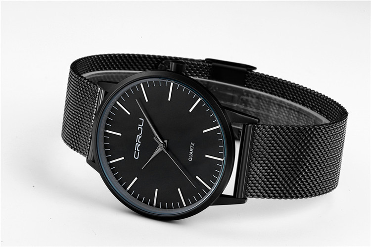 Herren Ultradünne Uhr Business Casual Stahl Mesh Uhr Herrenuhr_voghion.com