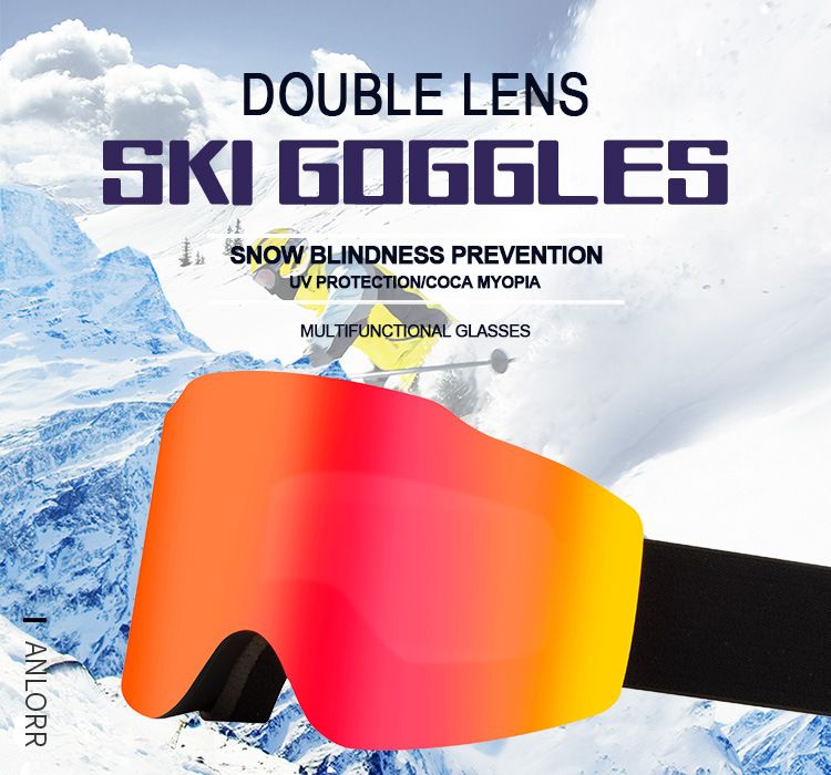 2024 Magnetic Glasses Double layer Goggles UV Ski Windshield Anti Fog Mountaineering Eye_voghion.com
