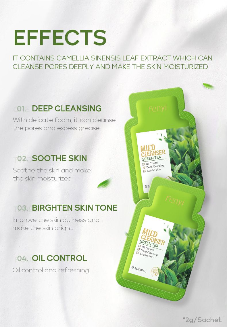 FENYI Grönt te 4 stycken hudvårdsprodukt Resestorlek Prov 1 stycke_voghion.com