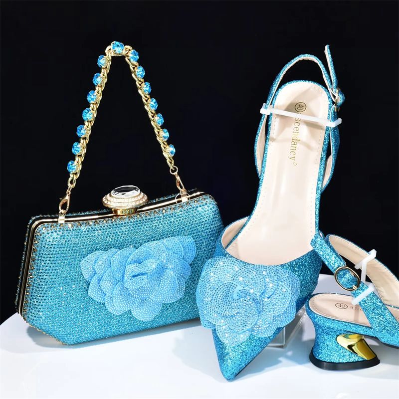 Sandalias de tacón alto con bolso joya de caja dura Bolso de fiesta diario_voghion.com