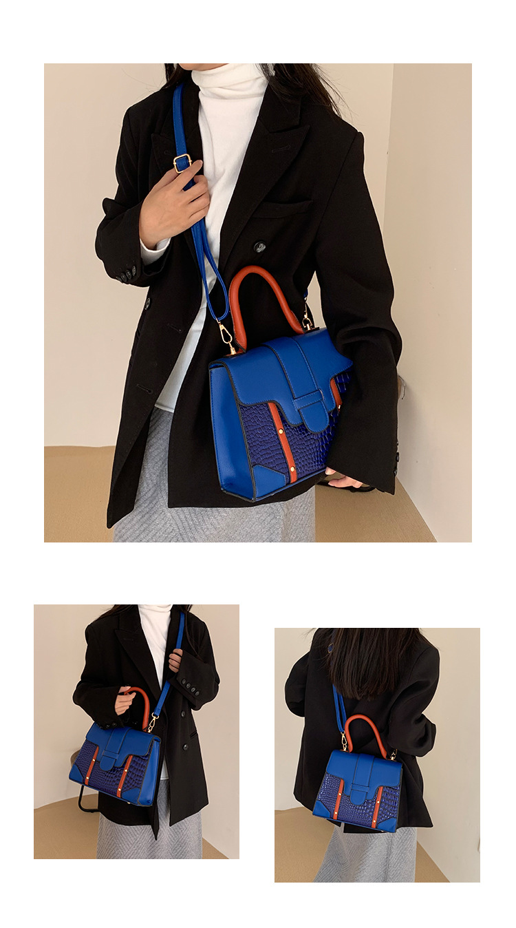 Mixed Color Willow Nail Alligator Texture Soft Hand Underarm Bag Women's Trend Single Shoulder Crossbody Motorcycle Bag_voghion.com