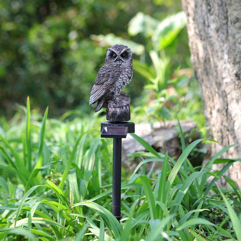 Outdoor-Garten Eule LED Solar Licht Hof Simulation Tier Harz Rasen Stecker in Licht_voghion.com